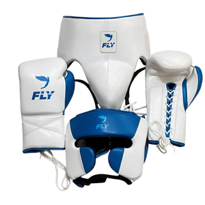 Custom Made Brand New Pro Leather Fly Training Sparring Set Super Comfortable Fly Kickboxing Gloves Latest <b>Model</b> Fly Boxing Set - Product Image 4
