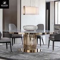 Hochwertiges Modernes Luxuriöses Rundes Esstisch- und Stuhlset für 4, 6 und 8 Personen Wohnzimmer- und Esszimmermöbel-Design