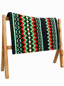 Manaal Enterprises Classic Western Saddle Felt Pad with Wool Shell Cotton Fleece Lining Geometric Pattern <b>Equestrian</b> Use - Product Image 4