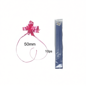 Nastro regalo in raso MNJ da 50 mm, confezione con fiocco rosa, 10 pezzi - Product Image 2