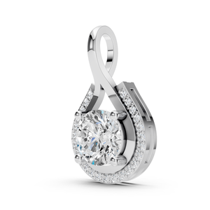 Pendentif goutte de luxe tendance en moissanite pour femme, en argent sterling 925, avec halo en forme de larme, bijoux fins de mariage, rhodié, vente en gros - Product Image 3