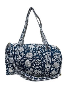 Bolsa de Lona Acolchada Hecha a Mano, Bolsas de Viaje con Estampado de Bloques, Bolsa de Mano, Bolsas para Mujer - Product Image 2