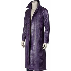 Manteau d'hiver long pour homme en cuir de crocodile véritable de haute qualité avec doublure en soie - Product Image 4