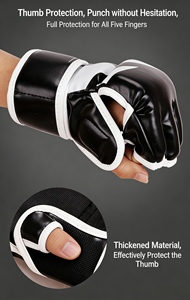 Professional Boxing Training Gloves Half Finger Leather <b>Cushion</b> for Adult Sanda Boxing UFC Training Sandbag Knuckles - Product Image 2