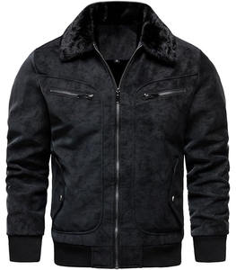 Chaqueta Acolchada de Mujer en Cuero Sintético Negro, Cuello Alto, Cierre de un Solo Botón, Estilo Motero, Casual y Cómoda - Product Image 5