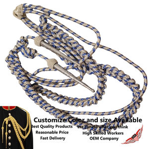 Aiguillette de la Marina Real al por mayor, cordón de hombro brillante en oro y negro, cordón de hombro de mylar dorado - Product Image 4