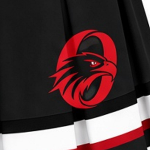 <b>Black</b> Red Sublimated Cheer Panel <b>Skirt</b> <b>Pleated</b> Athletic Team Sports Uniform Bottoms Performance Training Wear Competition - Product Image 6