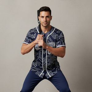 Wholesale Breathable Anti-Bacterial Baseball Jerseys Sets Custom Printed Sublimation Design Name Number Men's Short <b>Athletic</b> Fit - Product Image 3