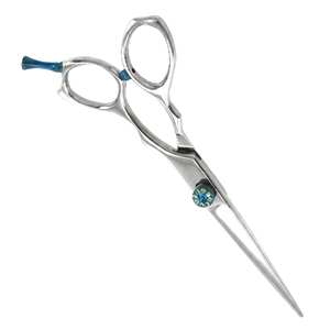 Ciseaux de coiffure professionnels en acier inoxydable, manche ergonomique incliné, fabrication pakistanaise pour salons et barbiers - Product Image 3