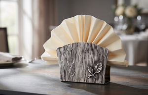 Porte-serviettes décoratif moderne en aluminium texturé moulé, article de vaisselle pour cuisine et salle à manger, lot en gros - Product Image 3