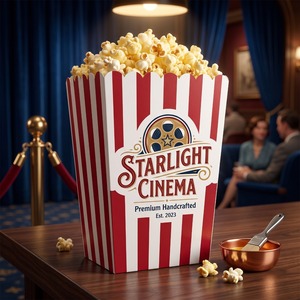 Caja de Palomitas de Maíz de Papel Ecológica con Logotipo Personalizado al por Mayor, Apta para Microondas, con Impresión UV para Cines y Comida Rápida - Product Image 2