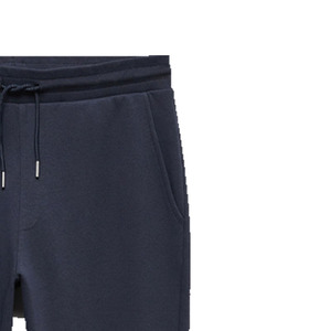 Pantalon de jogging décontracté en coton bleu marine pour homme, taille élastique avec cordon de serrage, poids moyen, pour l'hiver, avec poches - Product Image 3
