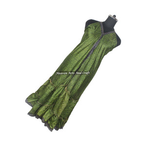 Nuevo Vestido Bohemio de Seda Sari Indio para Mujer, Compra en Línea Directamente del Fabricante, Elegante Vestido de Noche sin Mangas para Damas - Product Image 4