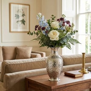 Florero Moderno de Latón Plateado Pulido a Mano de 23 cm, Decoración para el Hogar, Hoteles y Bodas - Product Image 2