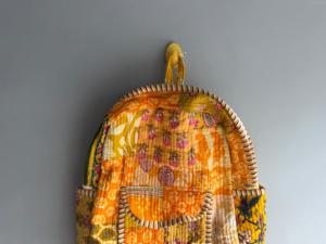 Sac à dos bohème en coton patchwork avec plusieurs poches, fermeture éclair, unisexe, bretelles courbées, cadeau pour elle - Product Image 5