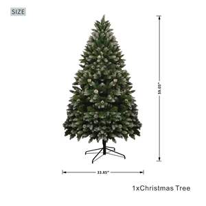 Árbol de Navidad de PVC de 1.5 m con 619 Ramas Cubiertas de Nieve y Piñas, Árbol de Navidad Artificial Ecológico - Product Image 2