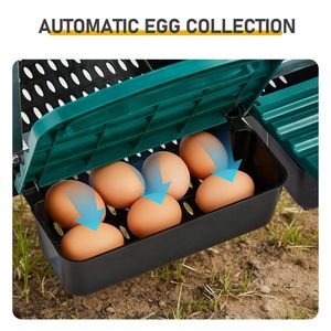 Nido per Galline a 8 Scomparti con Rullo Estraibile, Montabile a Parete, Facile Raccolta delle Uova, Gabbia Pratica per Deposizione Uova - Product Image 4