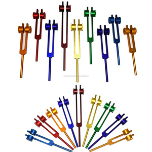 Colored Chakra Tuning Fork Set with Activator Balls Manual for Sound Therapy and Energy Balancing Surgical Room Use - Product Image 5