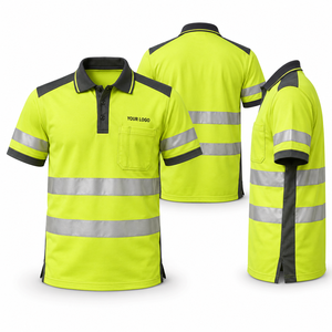 เสื้อโปโลนิรภัยสำหรับคนงานไซต์งานแบบสั่งทำพิเศษ (OEM) ผ้าฝ้าย ยูนิเซ็กซ์ ตัดต่อผ้าตาข่ายเพิ่มประสิทธิภาพ มองเห็นได้ชัดเจน สำหรับงานอุตสาหกรรม จำหน่ายจำนวนมาก - Product Image 1