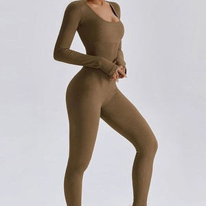 Ensemble de yoga 2 pièces pour femmes, best-seller - Spandex/coton/fibre de bambou, respirant et à séchage rapide, disponible en grandes tailles, vente en gros - Product Image 3