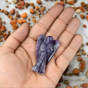 รูปแกะสลักหินอาเกตธรรมชาติขายส่ง รูปปั้นนางฟ้าแกะสลักด้วยมือ ของตกแต่งเพื่อสุขภาพ ฮวงจุ้ย รักษาสิ่งแวดล้อม เครื่องรางนำโชค - Product Image 3