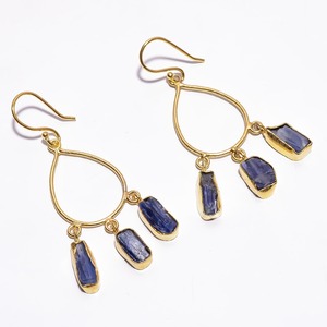 Raw Citrine Gemstone Ethnic Wedding Engagement Drop <b>Earrings</b> Indian Handmade 14K Gold Plated wholesaler bulk - Product Image 2