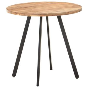 Natural Wood <b>Dining</b> <b>Table</b> Solid Black Acacia Wood with Iron Medium Elegant and Durable Furniture - Product Image 6