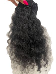 Cabello Humano Remy Indio Rizado Sin Procesar 100% Natural con Cutículas Alineadas de un Solo Donante, Mechones con Trama Plana a Máquina - Product Image 4