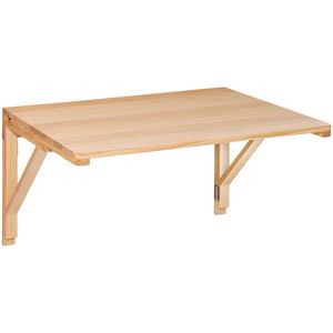 Wall Mounted <b>Solid</b> <b>Wood</b> Folding Table 31.5\" X 2\" Drop Leaf Dining Office or Laundry Room <b>Desk</b> Convenient Floating Design - Product Image 1