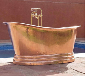 Baignoire ovale autoportante Daystar Trade en cuivre, de luxe, artisanale, durable, pour adultes, usage domestique, sans couvercle - Product Image 4