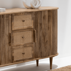 Buffet en bois de rotin Vandana Pebble Merino pour des intérieurs modernes élégants, adaptés à l'intérieur et à l'extérieur - Product Image 6