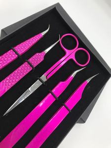 Pince à épiler rose vif en acier inoxydable durable japonaise vente en gros - Product Image 2