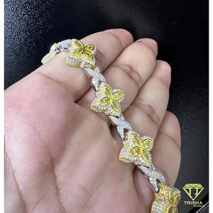 Bracelet Tennis Unisexe en Argent Sterling 925 Plaqué Or Rose, Luxe, Haute Qualité, Moissanite, Chaîne à Maillons Givrés Hip Hop, Bracelet de Soirée - Product Image 4