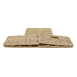Trending <b>Rectangular</b> Natural Seagrass Storage <b>Basket</b> With Handles Rustic Style Multi-Purpose Organizer - Product Image 6