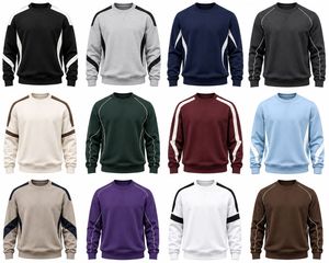 Sudadera Negra de Cuello Redondo para Hombre, Manga Raglán, Bloques de Color, Tejido de Punto, Corte Regular, Estilo Casual para Otoño - Product Image 6
