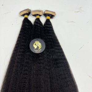 Cinta de pelo virgen en extensiones de cabello lacio rizado, Cabello 100% natural vietnamita/brasileño, cutícula completa alineada - Product Image 4