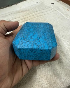 Lot en gros de 5000 carats de pierres précieuses naturelles en vrac, cabochons de turquoise chauffée à facettes taille émeraude octogonale, pour la fabrication de bijoux - Product Image 2