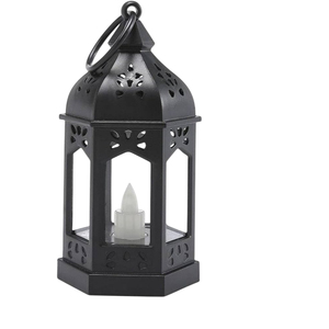 Lanterne à bougie de style vintage, lampe à vent noire, mini lanterne suspendue ou à poser pour la maison, le jardin, les mariages, les fêtes, la décoration de jardin - Product Image 1