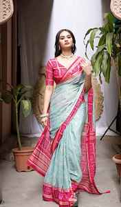 Sari de Diseño Indio Dul Moss Silk, el Más Vendido, con Elegante Trabajo Jari, Estilo Étnico, Blusa de Exportación de Última Tendencia, Boutique Exclusiva - Product Image 2