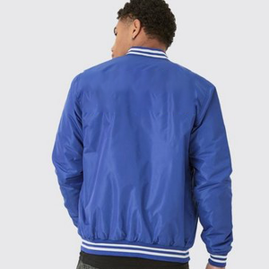 Blouson universitaire rouge pour homme, col montant, broderie, fermeture à boutons recouverts, coupe-vent, écologique, style preppy, pour l'automne - Product Image 2