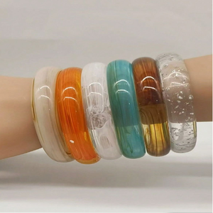กำไลเรซิ่นลายคลื่นสุดฮิต พร้อมประกายสีรุ้งสดใสในโทนพาสเทลสวยงาม มีจำหน่ายในราคาขายส่ง - Product Image 5