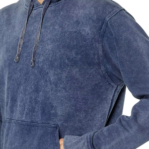Street Style Quantité En Vrac 100% Coton Fait Hommes Hoodies Personnalisé Faible quantité minimale de commande Lavé À L'acide Pull À Capuche Avec Poche Kangourou - Product Image 2