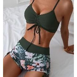 Costume da bagno Bikini Sexy intero con tracolla larga Top da donna con scollo a V - Product Image 1