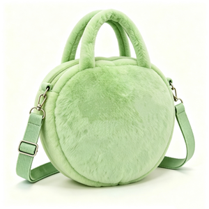 Bolso de peluche de rana verde menta personalizado, bolso de peluche con cara de rana bordada, bolso de peluche con cara de rana verde menta con correa ajustable - Product Image 3