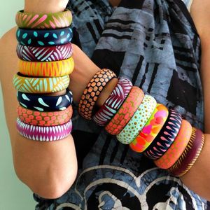 Handmade Classic Resin <b>Bangles</b> & <b>Bracelets</b> Women's Round Daily Wear Fashion Jewelry - Product Image 6