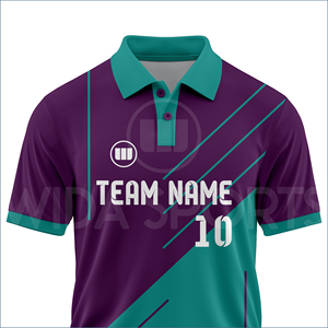 เสื้อคริกเก็ตแบบใหม่สั่งทำพิเศษ ชุดทีมแบบซับลิเมชั่น ระบายอากาศได้ดี แห้งเร็ว พร้อมชื่อผู้เล่น ผลิตจากโพลีเอสเตอร์ 100% ขายส่ง - Product Image 4