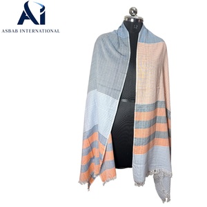 Écharpe d'automne pour homme, best-seller, tissée à la main, mélange viscose/coton, luxe, faite à la main, légère, respirante, à rayures ondulées, paréo - Product Image 1