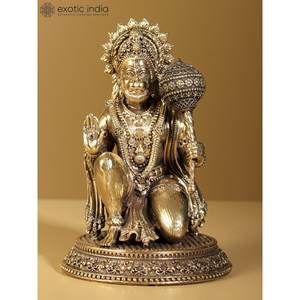 รูปปั้นท่านั่งทำจากทองเหลืองขนาด6นิ้วรูปปั้นหนุมาน - Product Image 1