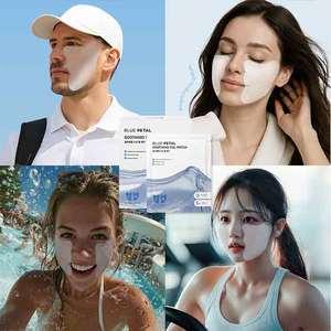 Patch apaisant pour les joues Blue Petal, en microfibre végane, pour peaux sensibles, rafraîchissant, calmant, hydratant, soin anti-rougeurs, k-beauty - Product Image 1