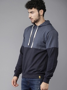 Sweat-shirt à capuche uni pour homme, coupe classique, décontracté, en coton tricoté, avec poche, pour l'automne - Product Image 2